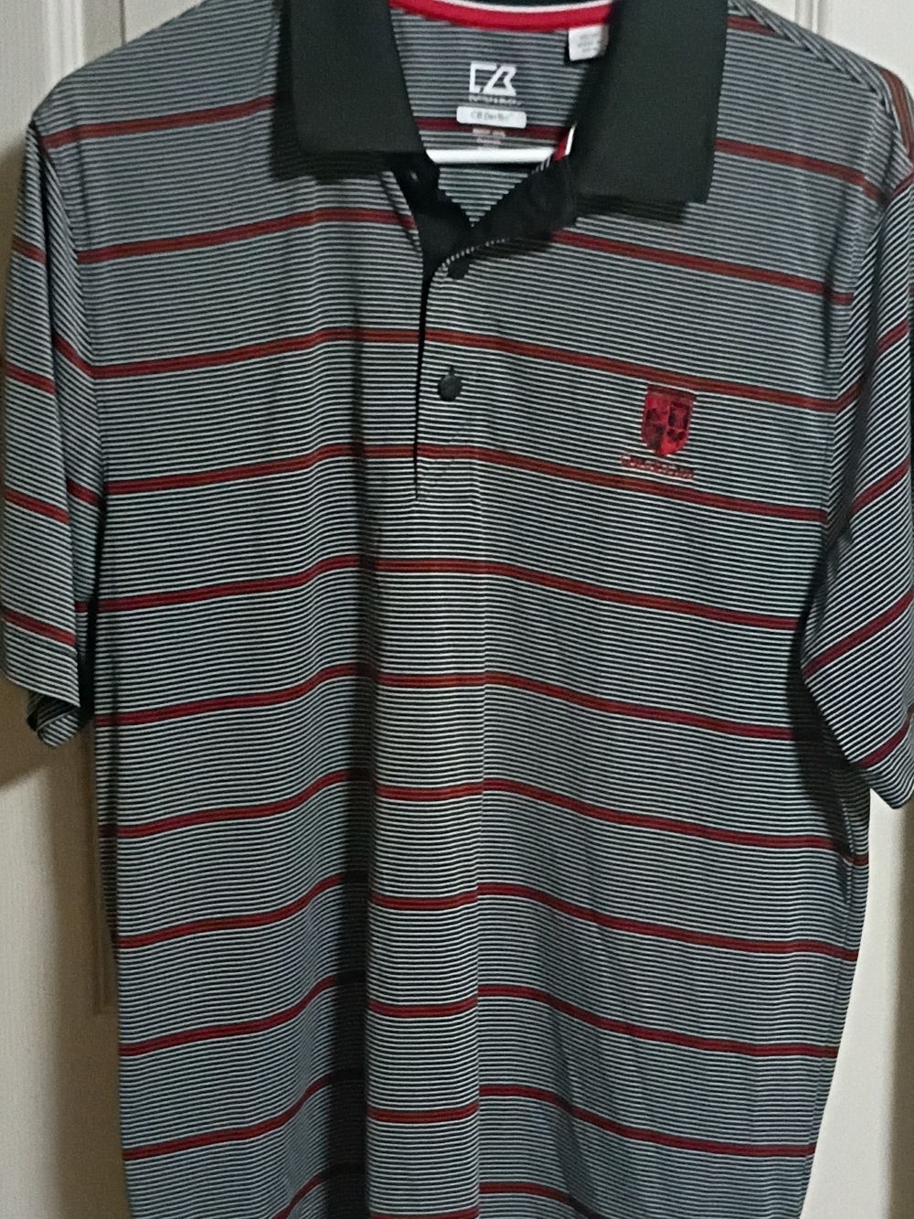 Men’s Black & Red Striped Polo Shirt